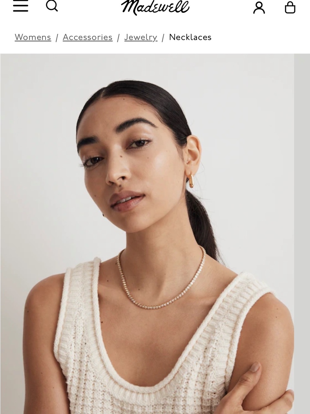 Madewell The Tennis Collection Bezel Crystal Necklace
